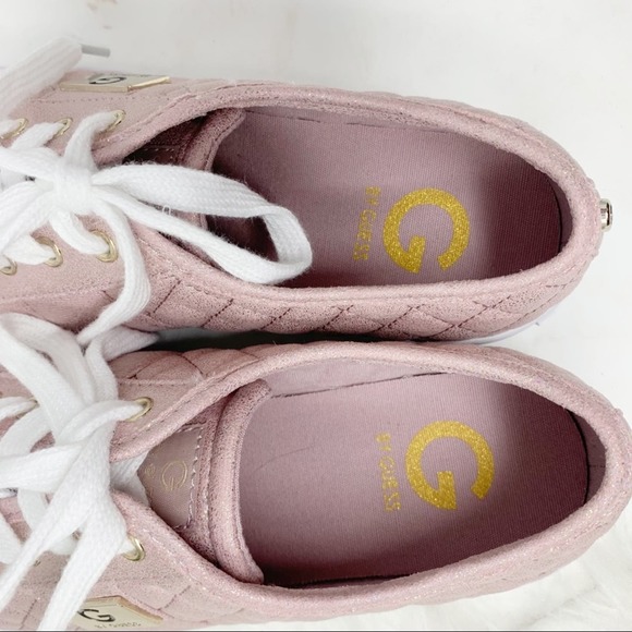 NWT Guess Rosey Pink Shimmer Sneakers backer2 9.5 - Picture 8 of 10